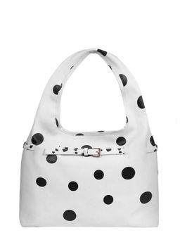 TANN TRIM - Polka White Shoulder Bag