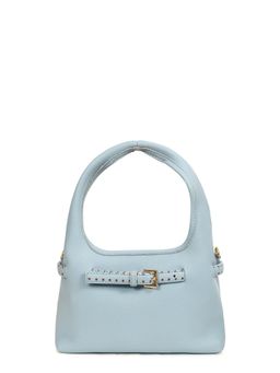 TANN TRIM - Blue Polka Hobo Bag