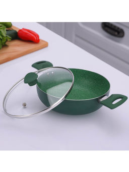 USHA SHRIRAM - Matte finish Kadhai with Lid, Green