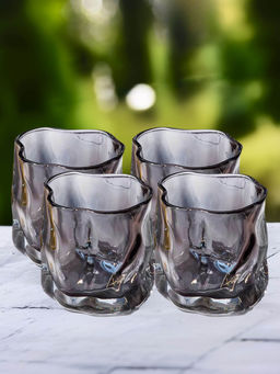The Better Home - Whiskey Glasses, Set of 2- Grey, 230ml