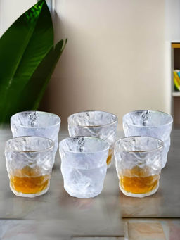 UMAI - Pack of 6 Whiskey Glasses, Transparent, 300ml