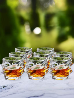 The Better Home - Whiskey Glasses, Set of 8- Transparent, 240ml