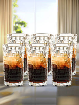 The Better Home - Set of 6 Tall Glasses, Transparent, 320ml