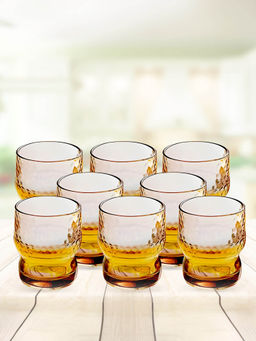 UMAI - Pack of 8 Whiskey Glasses, Amber, 300ml