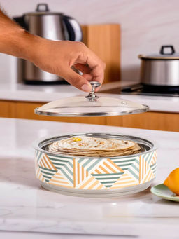 USHA SHRIRAM - SS Roti Casserole with Glass Lid 1500ml