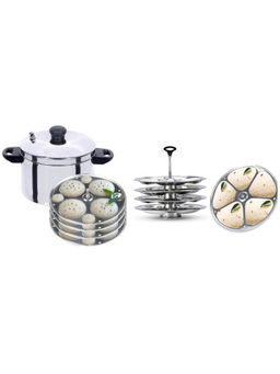 USHA SHRIRAM - Idli Cooker 4 Idly Plates & Triangle Idly Plate 4