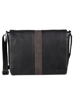 Mai Soli - Men Black Genuine Leather Racer Sling Bag
