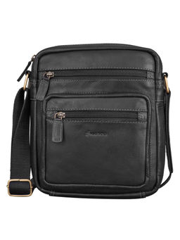 Mai Soli - Men Black Genuine Leather Sling Bag