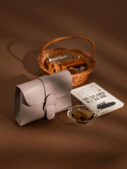 Mai Soli - Women Cream Genuine Leather Claire Mini Envelope Sling Bag