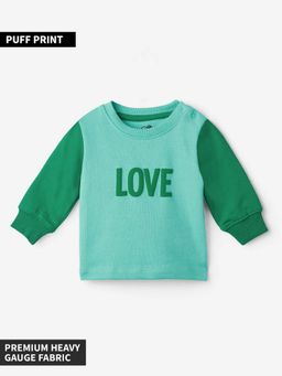 The Souled Store - Green Love Girls Cotton Sweatshirts
