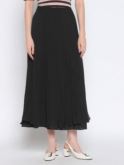 Cover Story - Women Black Pleated Skirt
