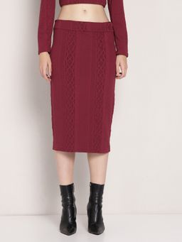 Cover Story - Women Maroon Pencil Skirt