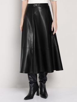 Cover Story - Women Black PU Skirt
