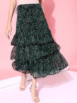 STREET 9 - Women Frill Green Skirt