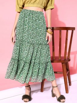 STREET 9 - Women Green Printed Skirt