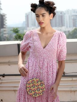 Odette - Gorgeous red and green rounded sling bags