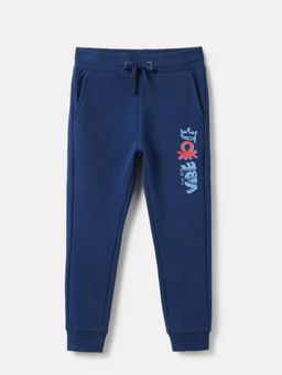 United Colors of Benetton - Blue Regular Fit Mid Rise Printed Joggers