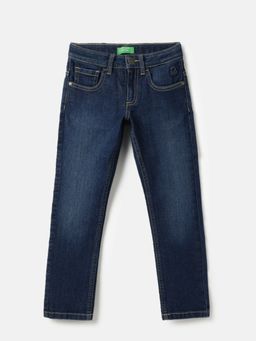 United Colors of Benetton - Navy Slim Fit Mid Rise Solid Jeans