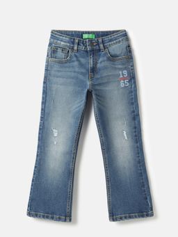 United Colors of Benetton - Boys Bootcut Fit Mid Rise Solid Jeans