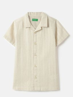 United Colors of Benetton - Regular Fit Resort Collar Striped Shirt
