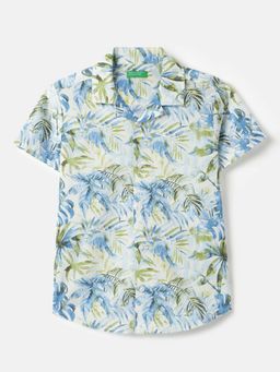 United Colors of Benetton - Regular Fit Resort Collar Tropical Printed Shirt
