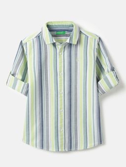 United Colors of Benetton - Regular Fit Spread Collar Striped Shirt