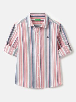 United Colors of Benetton - Regular Fit Spread Collar Striped Shirt
