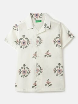 United Colors of Benetton - Regular Fit Resort Collar Floral Shirt