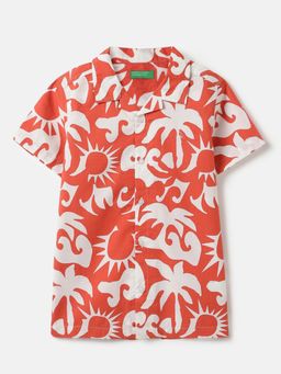 United Colors of Benetton - Regular Fit Resort Collar Printed Shirt