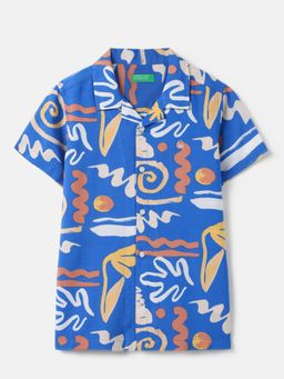 United Colors of Benetton - Regular Fit Resort Collar Printed Shirt