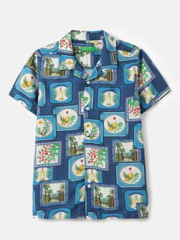 United Colors of Benetton - Regular Fit Resort Collar Printed Shirt