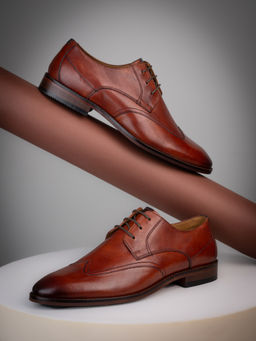 Alberto Torresi - Genuine Leather Tan Office Dress Formal Derbies