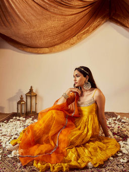 Roze - Tara Yellow Anarkali (Set of 3)