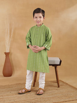 Fabindia - Boys Green Cotton Kurta