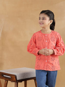 Fabindia - Girls Peach Cotton Top