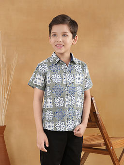 Fabindia - Boys Grey Cotton Shirt