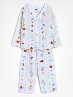 The Boo Boo Club - Unisex White Muslin Shirt with Pyjama