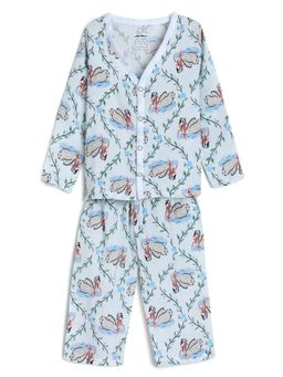 The Boo Boo Club - Unisex White Muslin Shirt with Pyjama