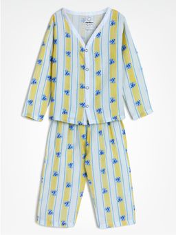 The Boo Boo Club - Unisex Yellow Muslin Shirt with Pyjama