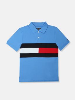Tommy Hilfiger - Boys Blue Cotton Polo T-shirt