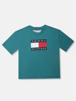 Tommy Hilfiger - Boys Teal Cotton T-shirt