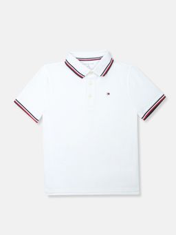 Tommy Hilfiger - Boys White Cotton Polo T-shirt