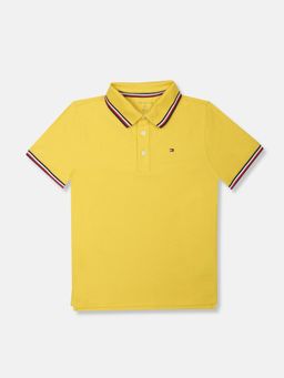 Tommy Hilfiger - Boys Yellow Cotton Polo T-shirt