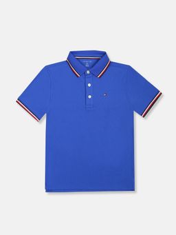 Tommy Hilfiger - Boys Blue Cotton Polo T-shirt