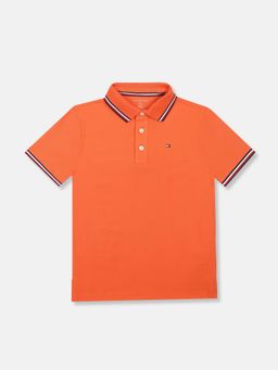Tommy Hilfiger - Boys Orange Cotton Polo T-shirt