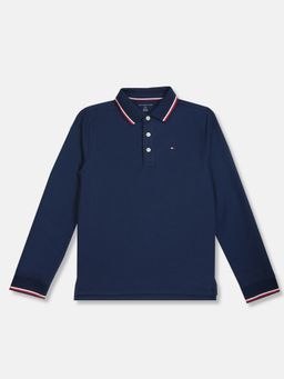 Tommy Hilfiger - Boys Navy Blue Cotton Polo T-shirt