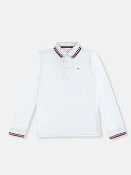 Tommy Hilfiger - Boys White Cotton Polo T-shirt