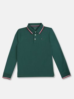 Tommy Hilfiger - Boys Green Cotton Polo T-shirt