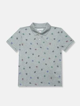Tommy Hilfiger - Boys Grey Cotton Polo T-shirt