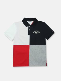 Tommy Hilfiger - Boys Navy Blue Cotton Polo T-shirt